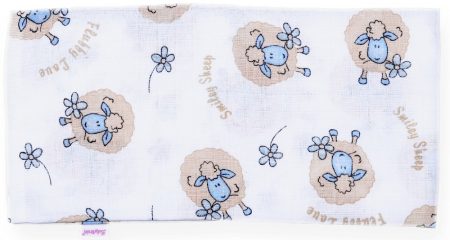 BB 2 db nyomott mintás textil cseh tetra pelenka kék bárányos