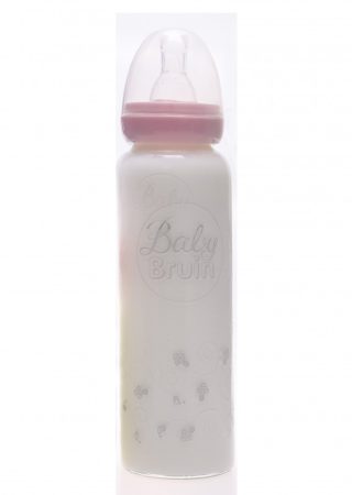 55042726 BabyBruin® hőálló üveg cumisüveg 240ml szilikon etetőcumival, cseppmentes kupakkal