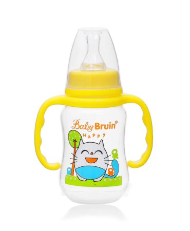 Babybruin 125 ml PP c.üveg fogóval karcsúsított sárga