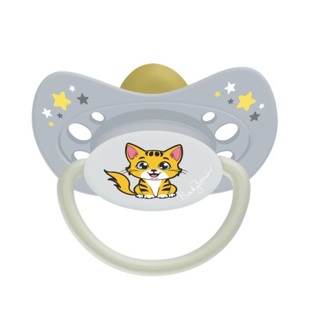 BabyBruin Latex játszócumi világító karikával cseresznye cumival 2-es Cica